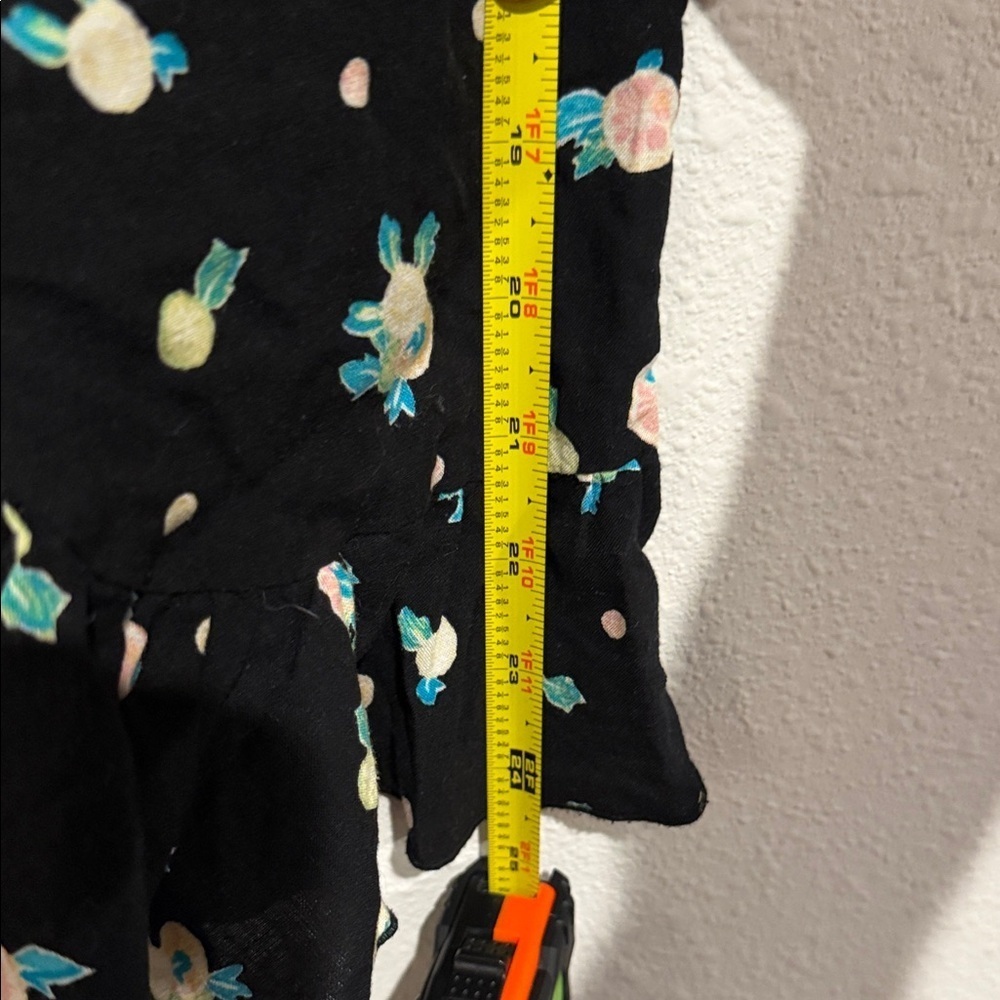 Free People Black and Yellow Floral Midi Dress - Picture 3 of 10